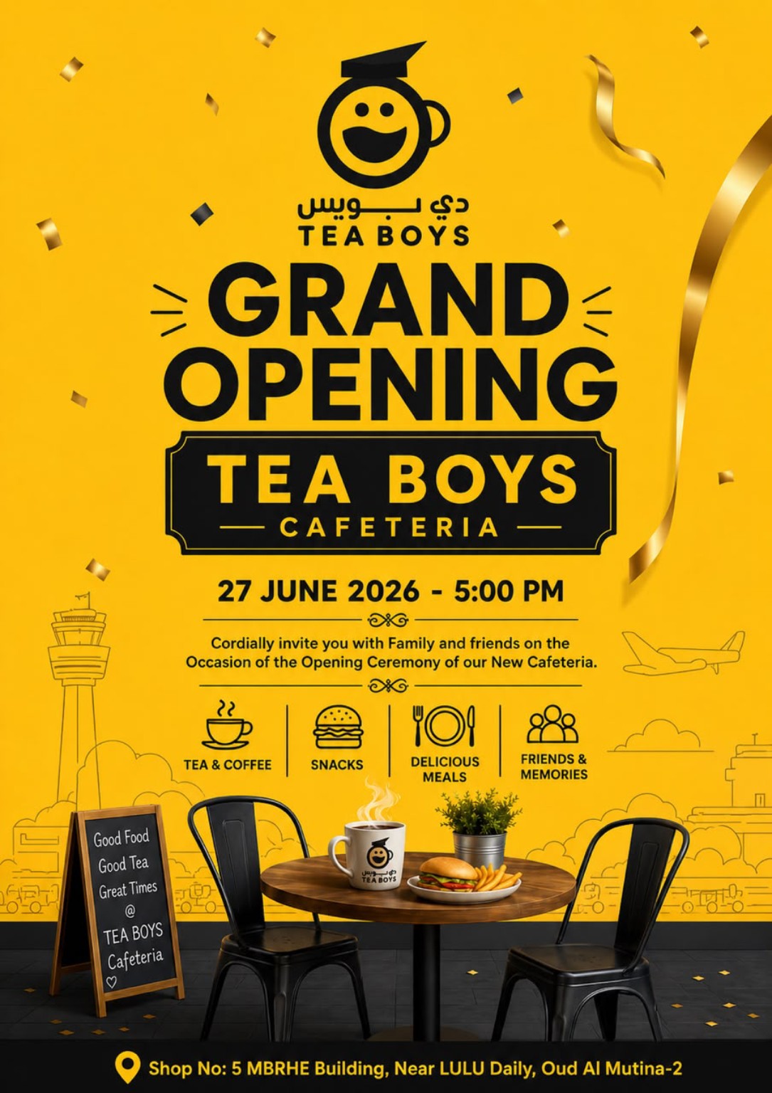 Tea Boys grand opening poster